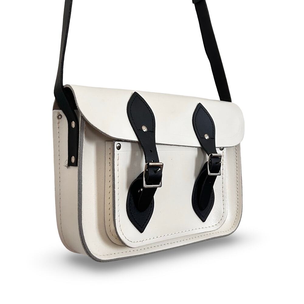 The Cambridge Satchel Co. White/Black Leather Bag, NWOT